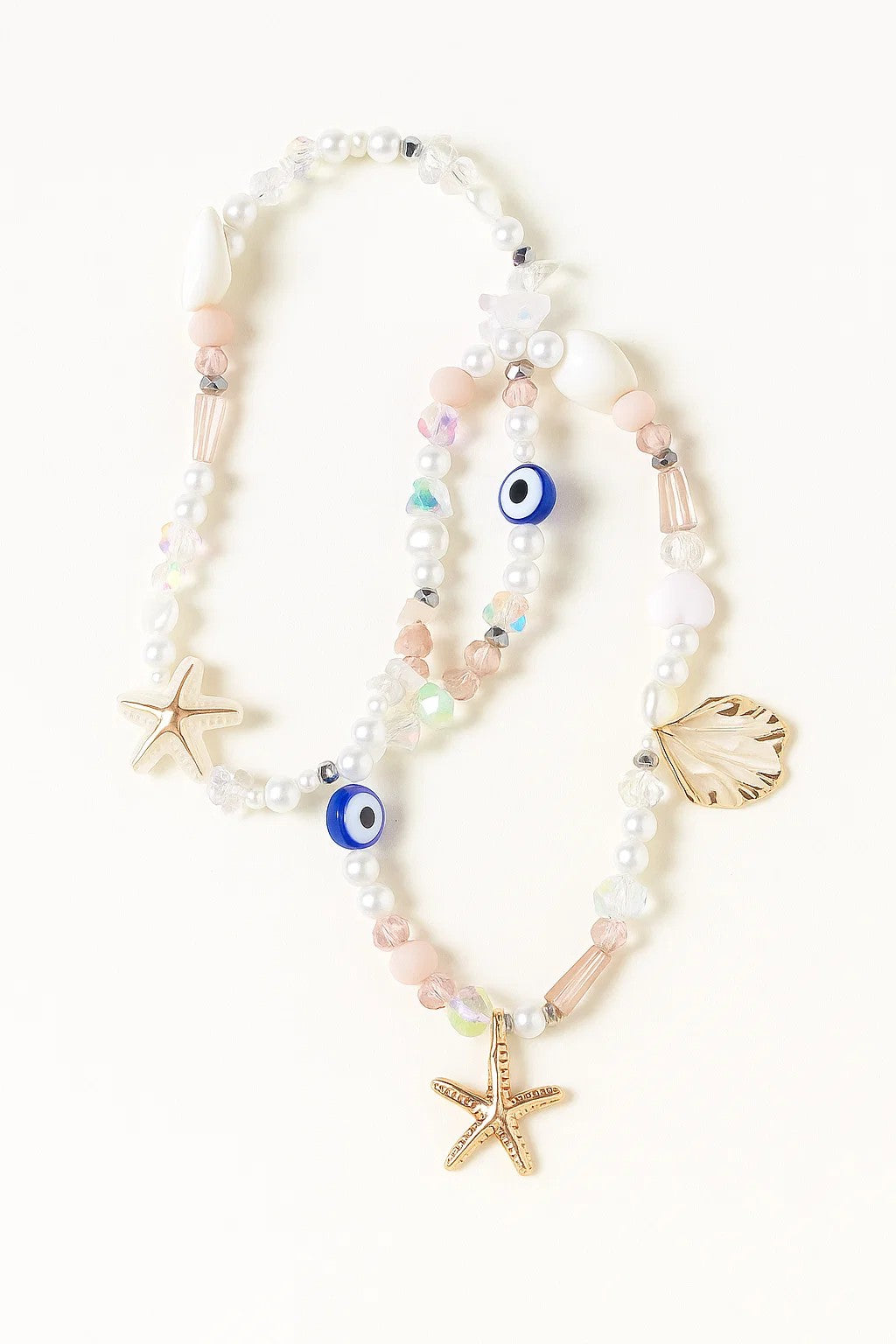 Evil Eye Beaded Phone Charm – Aesthetic Pearl & Crystal Mobile Strap