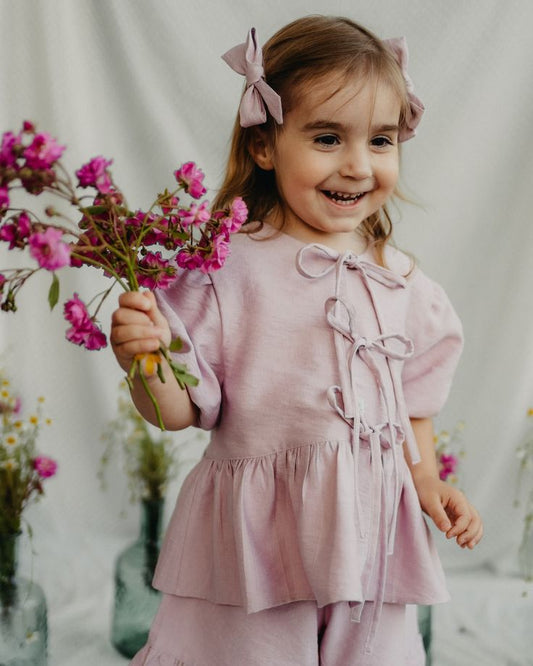 Lavender kids clothing set for girls


