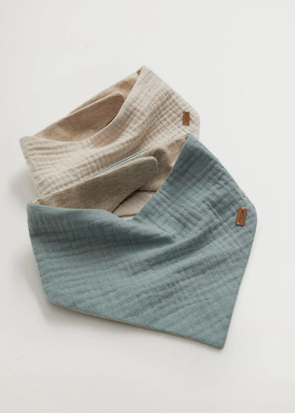 Modern minimalist baby bandana bib in grey

