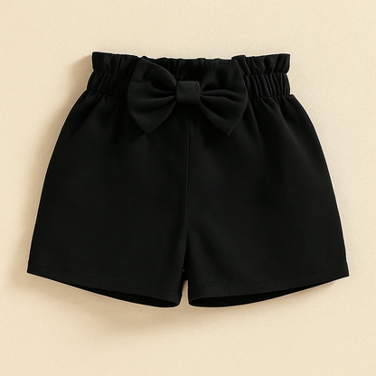 Cute toddler shorts with front bow design
