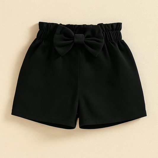 Cute toddler shorts with front bow design
