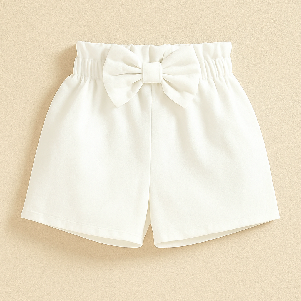 Elastic waist cotton shorts for girls

