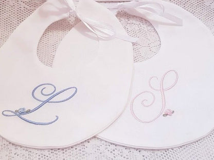 Handmade Cotton Bib – Personalized Initial