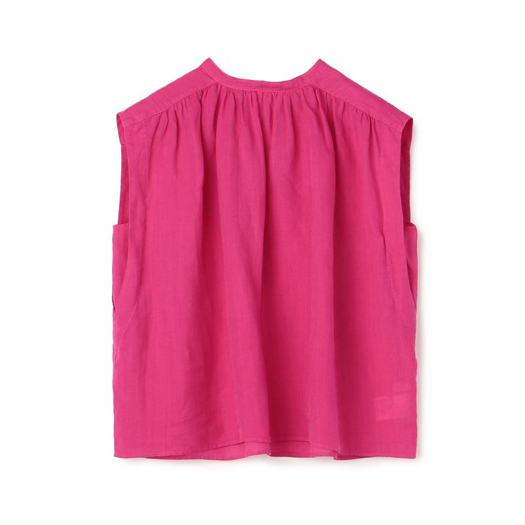 Sleeveless toddler top in linen fabric


