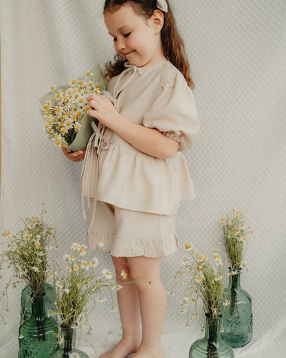 Toddler girl in lavender co-ord set
